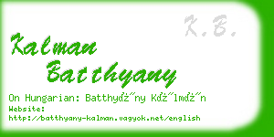 kalman batthyany business card